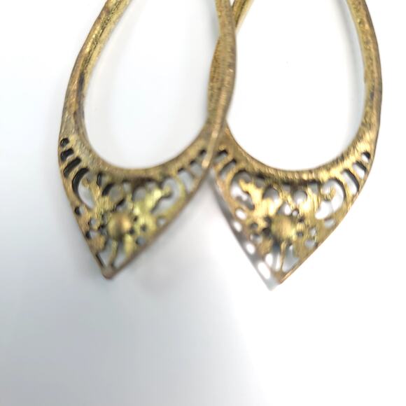 Vintage Teardrop Dangle Earrings with Coral and Turquoise Accents Boho Jewelry - Picture 7 of 10